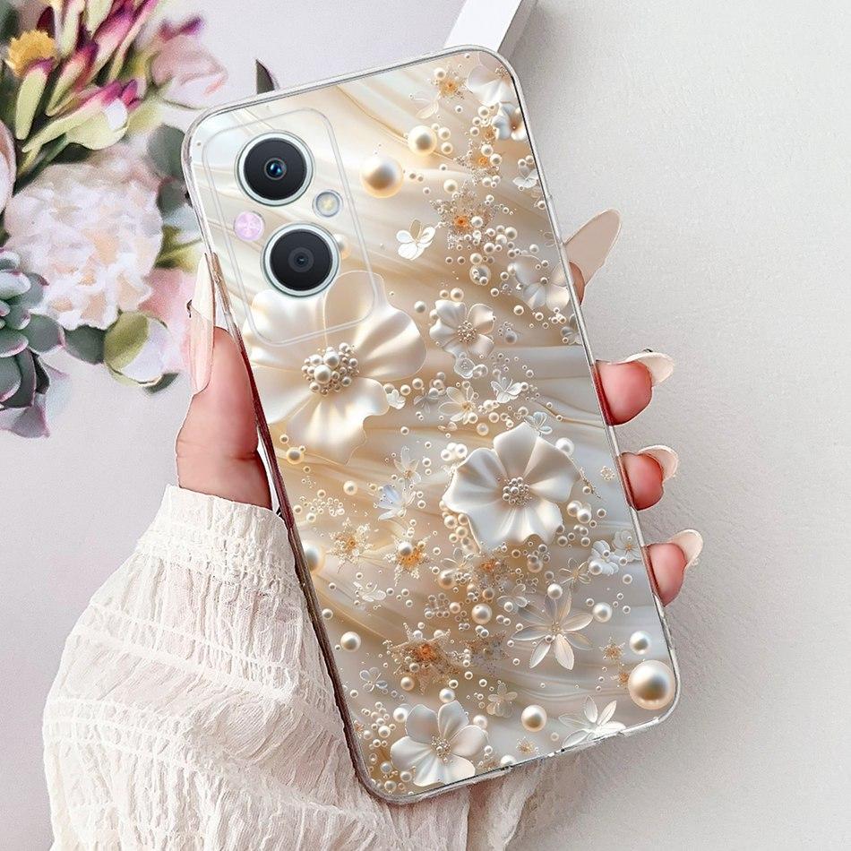 For OPPO Reno7 Z 5G / Reno8 Z 5G Elegant Floral Butterfly Phone Case For Oppo Reno 7Z 8Z 5G Soft Silicone TPU Cases