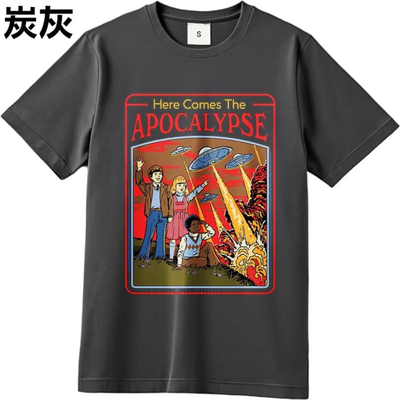 Men cotton tshirt Black summer For her t shirt Here Comes The Apocalypse Short Sleeve Soft O Neck Teeshirt Brand t shirt