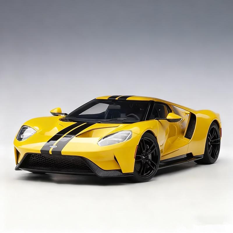 1/24 Ford GT Alloy Super Sports Car Model Diecasts Metal Racing Vehicles Car Model High Simulation Sound and Light Kids Toy Gift