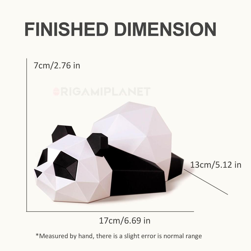ORIGAMIPLANET Zestaw do tworzenia modeli 3D z papieru origami Panda Zabawa DIY Model zwierzęcia Panda 3D do ręcznego wykonania dla nastolatków Łatwa Figurka zwierzęcia Rzeźba Zestaw prezentowy dla