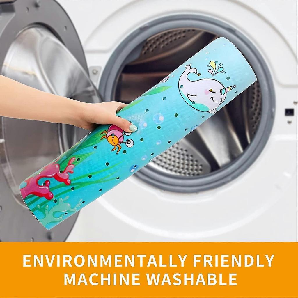 Non-Slip Shower MatDolphin, 53 X 53 CM Machine Washable Bath Mat Anti-Slip Bathtub Mat with Suction Cup