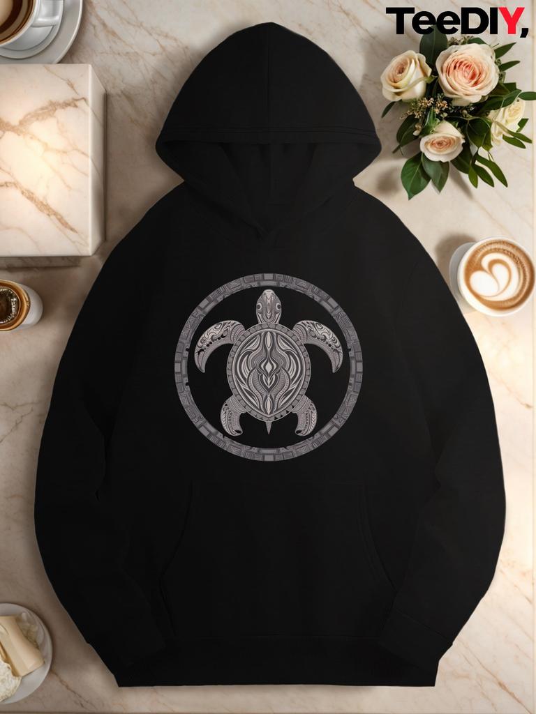 Polynesian Turtle Tribal Art women's hoodies