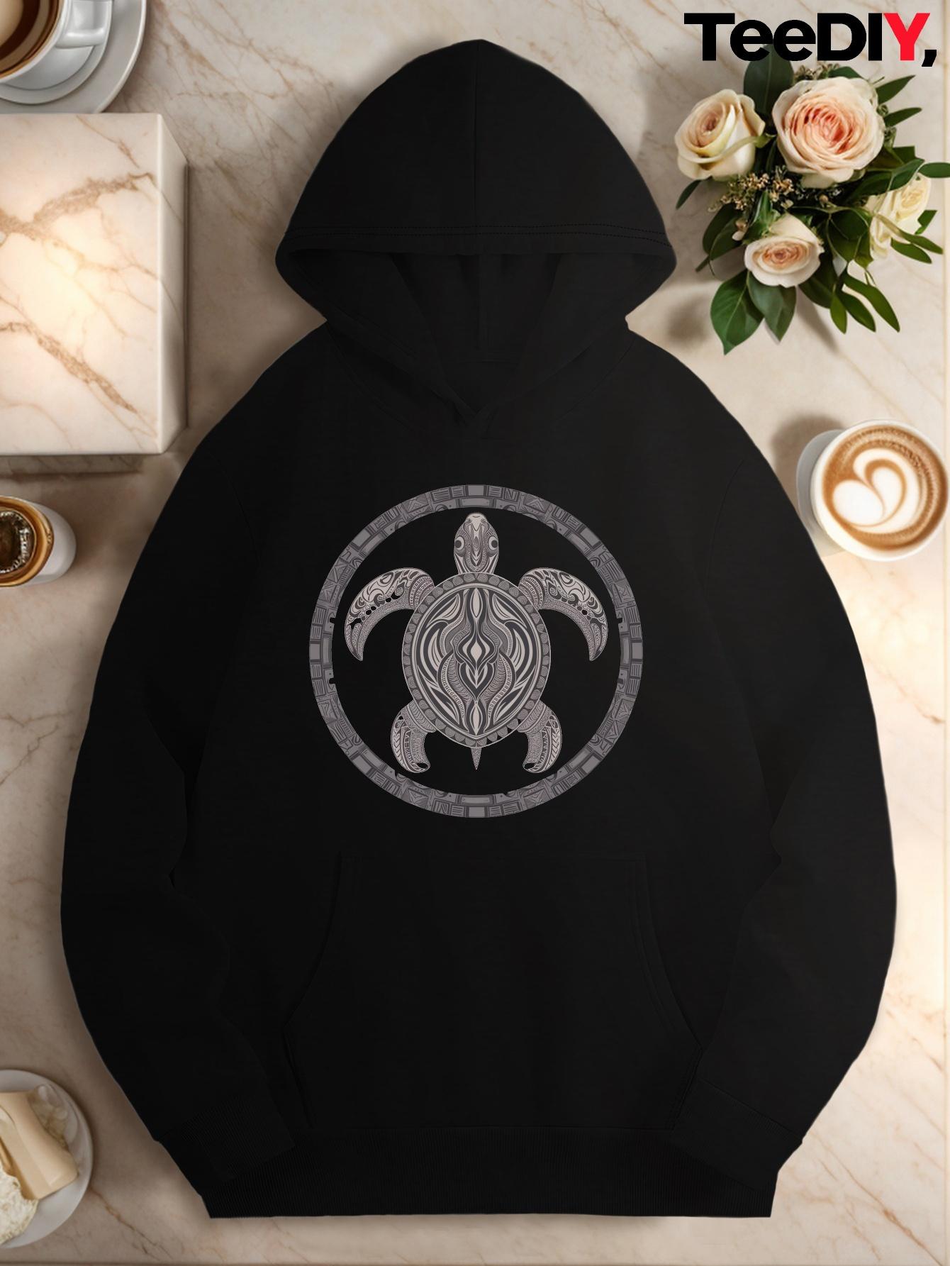 Полинезийская черепаха племенное искусство женские толстовки S чёрный