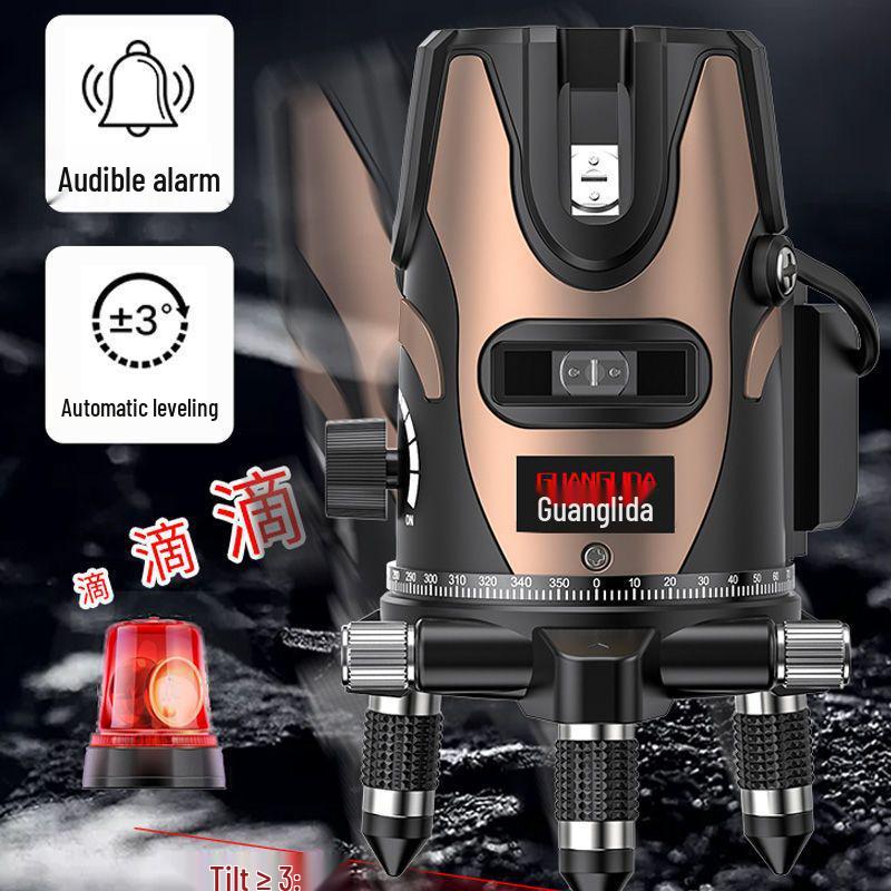 High Precision Outdoor Laser Level with Infrared, Blue, and Green Light - 2, 3 & 5 Lines, Auto-Leveling, Imported LD.