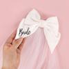 White Bride Bow Veil with Hair Clip Bridal Shower Party Decoration Wedding Photo Props Hen Bachelorette Party Supplies Gift
