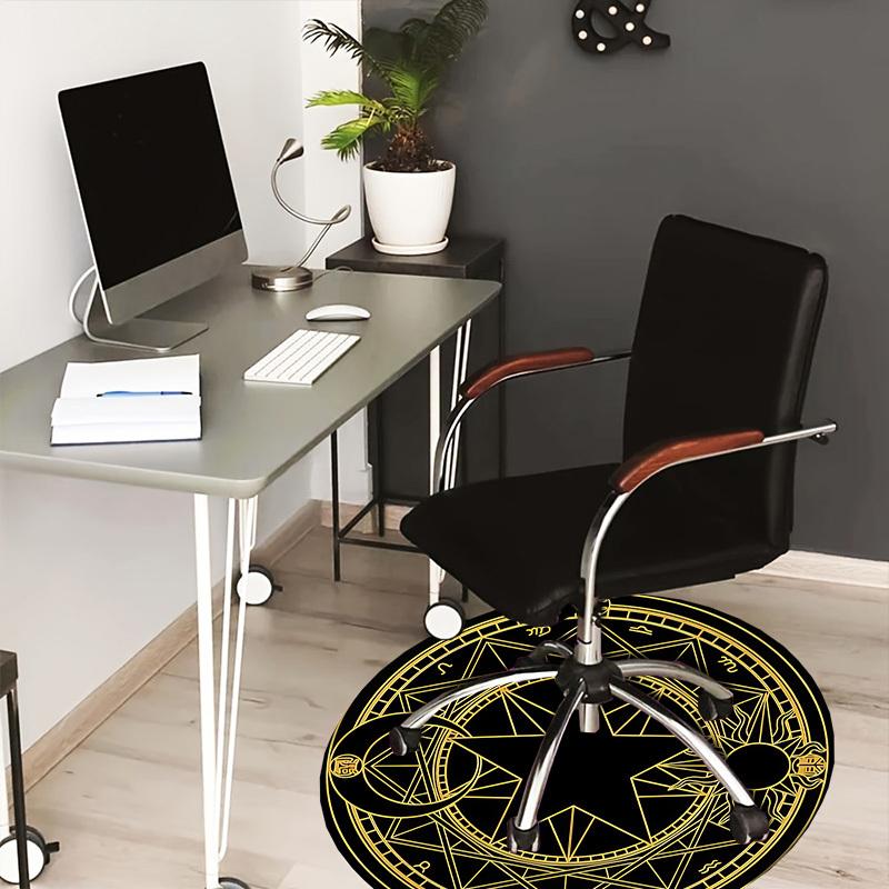 1pc Esoteric Seal Round carpet, Made of Polyester,Perfect for Decorating Office Chairs, Living Rooms fplt103