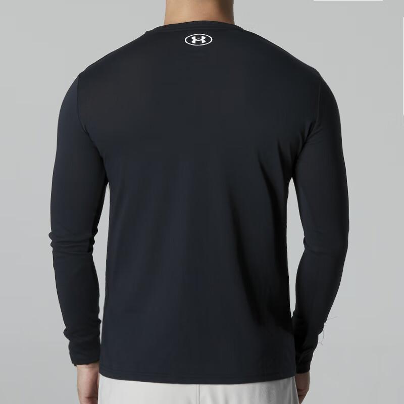 Under Armour Round Neck Letter Logo Print Long Sleeve T-Shirt Men Tops Black 1373761-001
