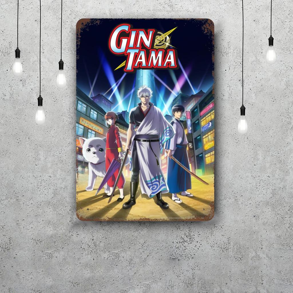 Classic Japanese Anime Art Gintama Funny Bar Metal Sign Retro Plaque Vintage Sign Alcohol Drinker Pub Club Kitchen