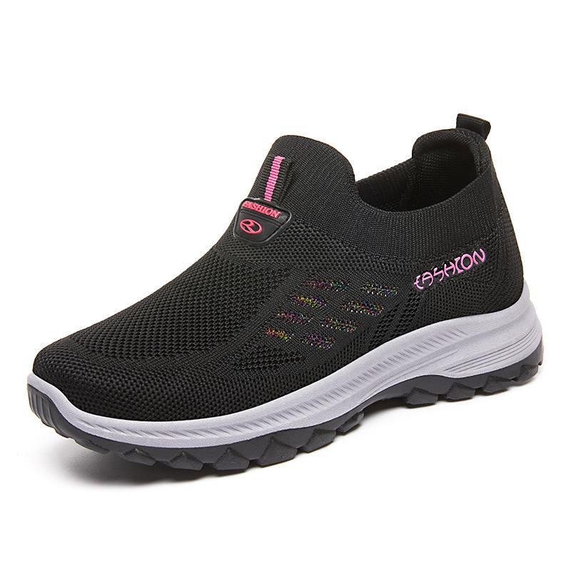 Shoes Women's Summer Women's Elderly Shoes Middle-aged and Elderly Shoes Breathable Soft Sole Casual Walking Sports Elderly Shoes