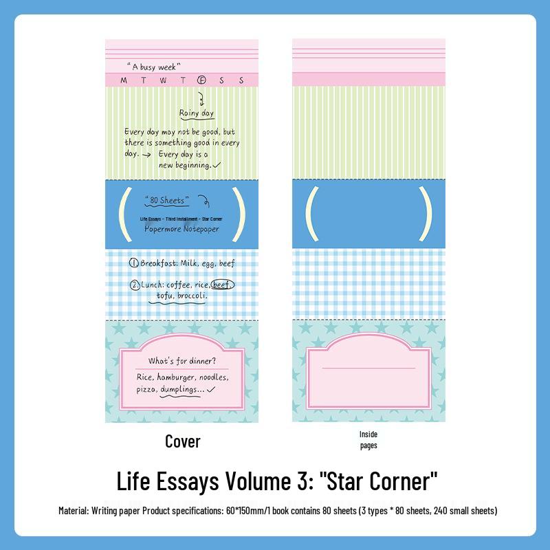 PaperMore Writable Sticky Note Pad Student Planner Volume 3: Tearable Daily Record Book