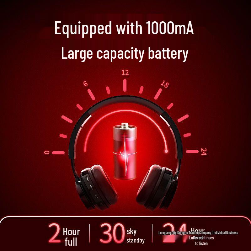 Ultra-Long Standby Over-Ear Bluetooth Headphones with High-Quality Sound, Compatible with All Mobile Phone Brands