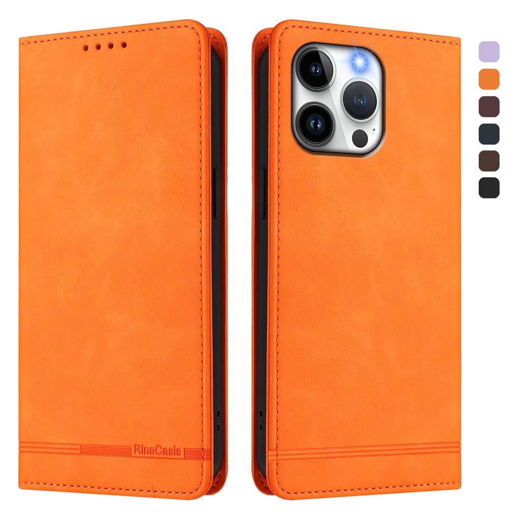 For iPhone 15 Pro Max Case RINACASIS RC23 RFID Blocking Wallet Stand PU Leather Phone Cover