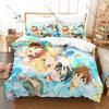 Anime Your Lie in April Bedding Set, Duvet Cover & 2 Pillowcases, Musical Character Pattern Breathable Fabric All Season Use