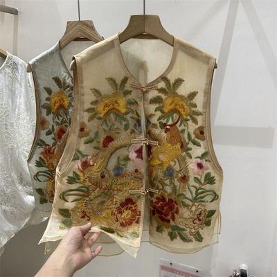 Summer 2025 Embroidered Vest Women's Sleeveless Embroidered Vest Jacket Vest