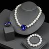 Simple Style Love Earrings Bracelet Necklace A Set Of Pearl Wedding Accessories Jewelry