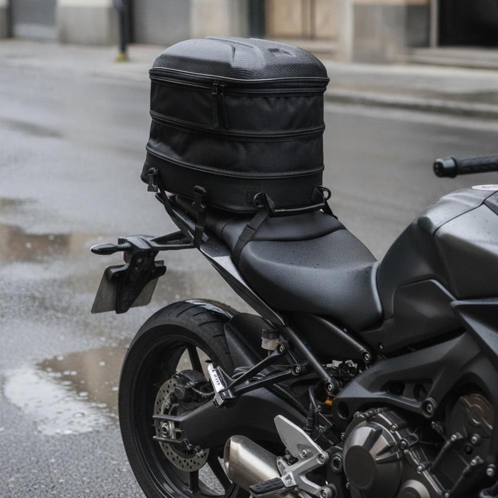Motorcycle Tail Bag Rigid-Shell Luggage Portable for Road Trips