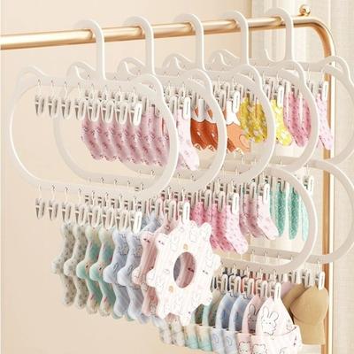 Multi-clip Sock Drying Rack Space-saving Multi-functional Socks Underwear Storage Rack Wardrobe Storage Removable