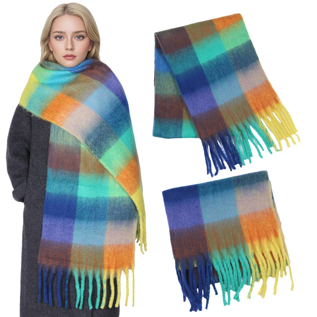 Winter Cashmere Scarf Student Neck Thick Warm Shawl For Women Men Popular Tassel Scarves Bufanda Blanket Pashmina Wraps Poncho