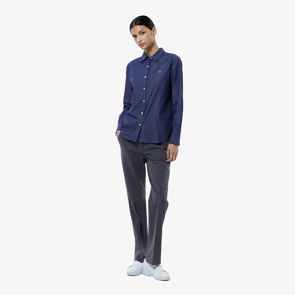 [Lacoste] Women's Regular Fit Denim-Like Shirt CF137E-55N36L
