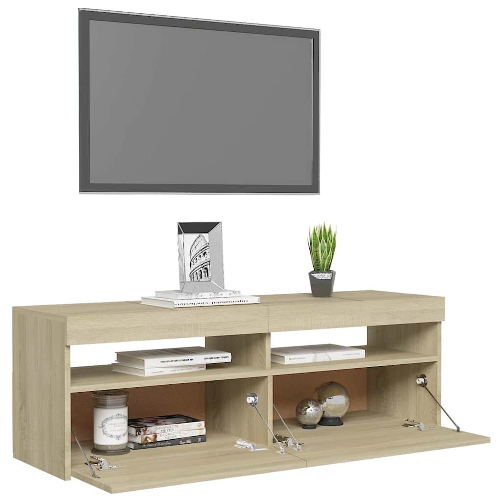 Moderne, Minimalistische TV-Schränke Mit LED-Beleuchtung Für Wohnzimmer Und Schlafzimmer, Aufbewahrungssideboards, 120x35x40 Cm