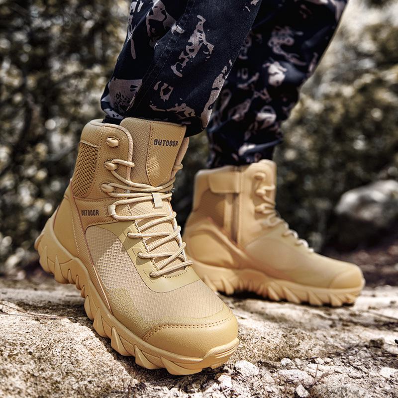 Men s Mid-Top Desert Tactical Military Sports Boots - Large Size 42