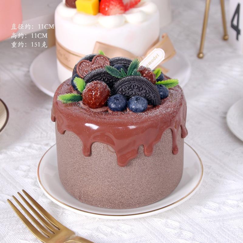4-Zoll Simulations-Geburtstagskuchenmodell, Künstlicher Frucht-Sahnetorten-Fotografie-Requisite, Geburtstags-/Hochzeitsparty-Dessert-Schmuck, Heimdekoration