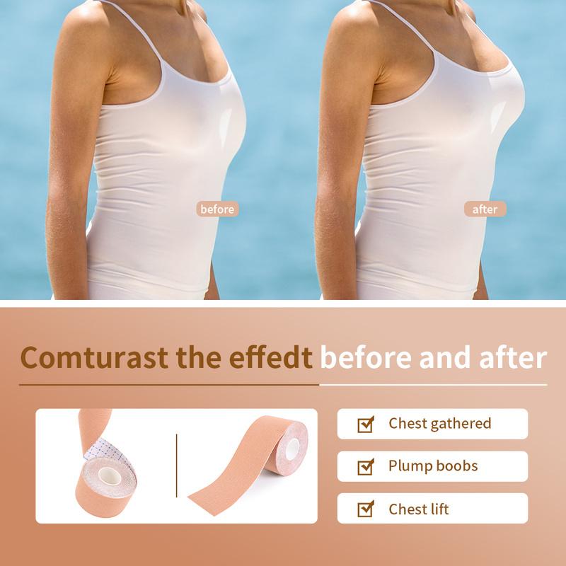 5M Boob Tape Bras for Women Adhesive Invisible Bra Nipple Pasties Covers Breast Lift Tape Push Up Bralette Strapless Pad Sticky