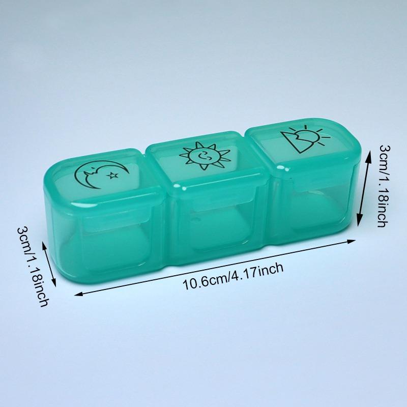

Weekly 21/3 Grids Pill Box Medicine Organizer Black Plastic Storage Box Container Portable Pill Case