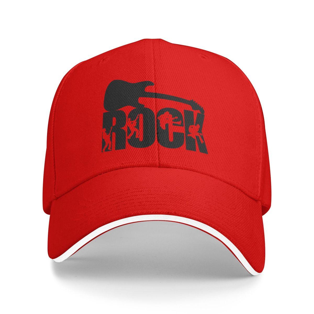 

Бейсболка Snapback с логотипом Rock и гитарой, дышащая, повседневная, для мужчин и женщин One Size