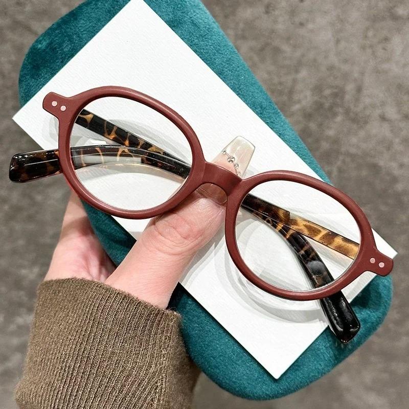 

New Fashion Elliptical Frame Photochromic Women s Glasses Ultra Light Neutral Anti Blue Light Prescription Glasses Single Version&1.56&Anti Blue Ray красный
