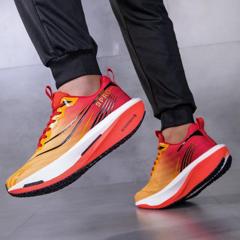 Outdoor Running Shoes Men Breathable Lightweight Mesh Anti-slip Wear-resistant Casual Shoes Men Lace-up Sports Shoes Men