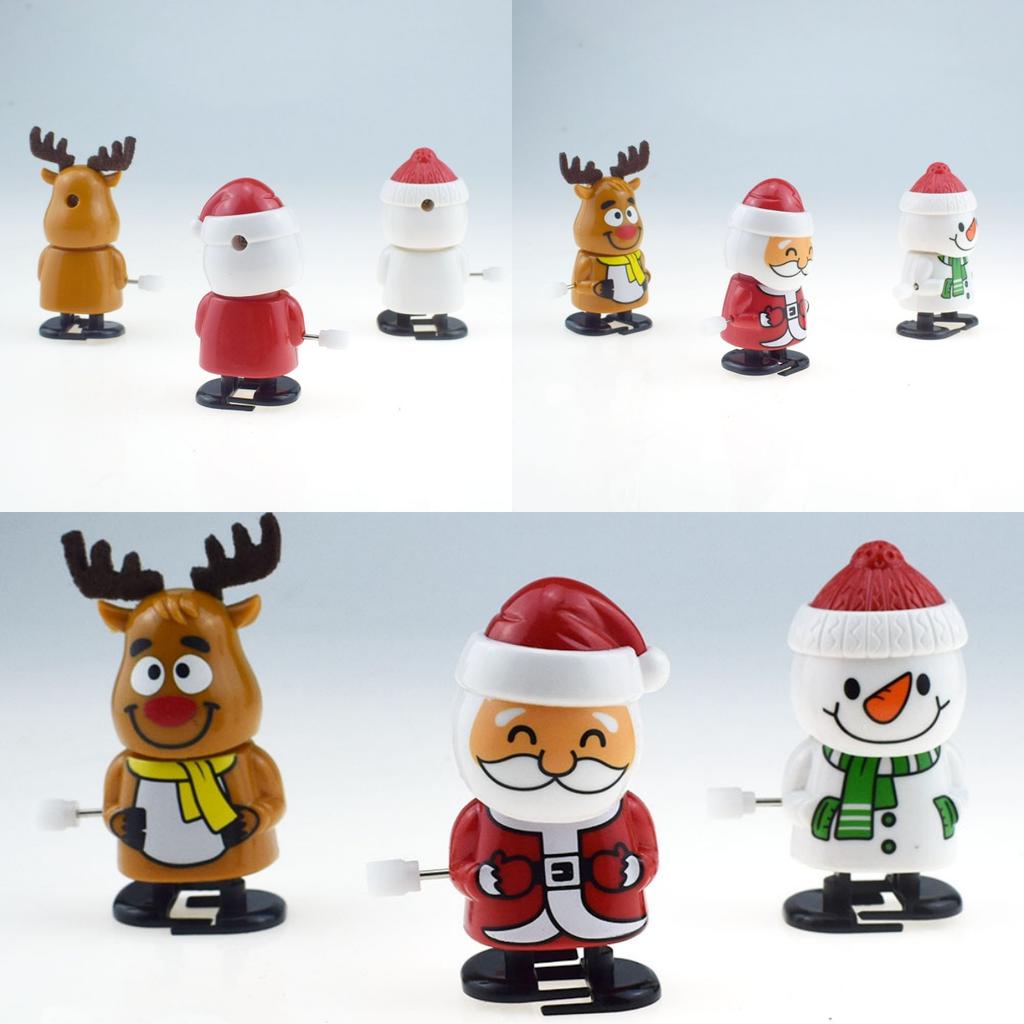 Christmas Wind-up Jumping Toy Santa Claus Elk Snowman Shaped Doll for Kids Gift Festival New Year Party Birthday Xmas Decor Prop