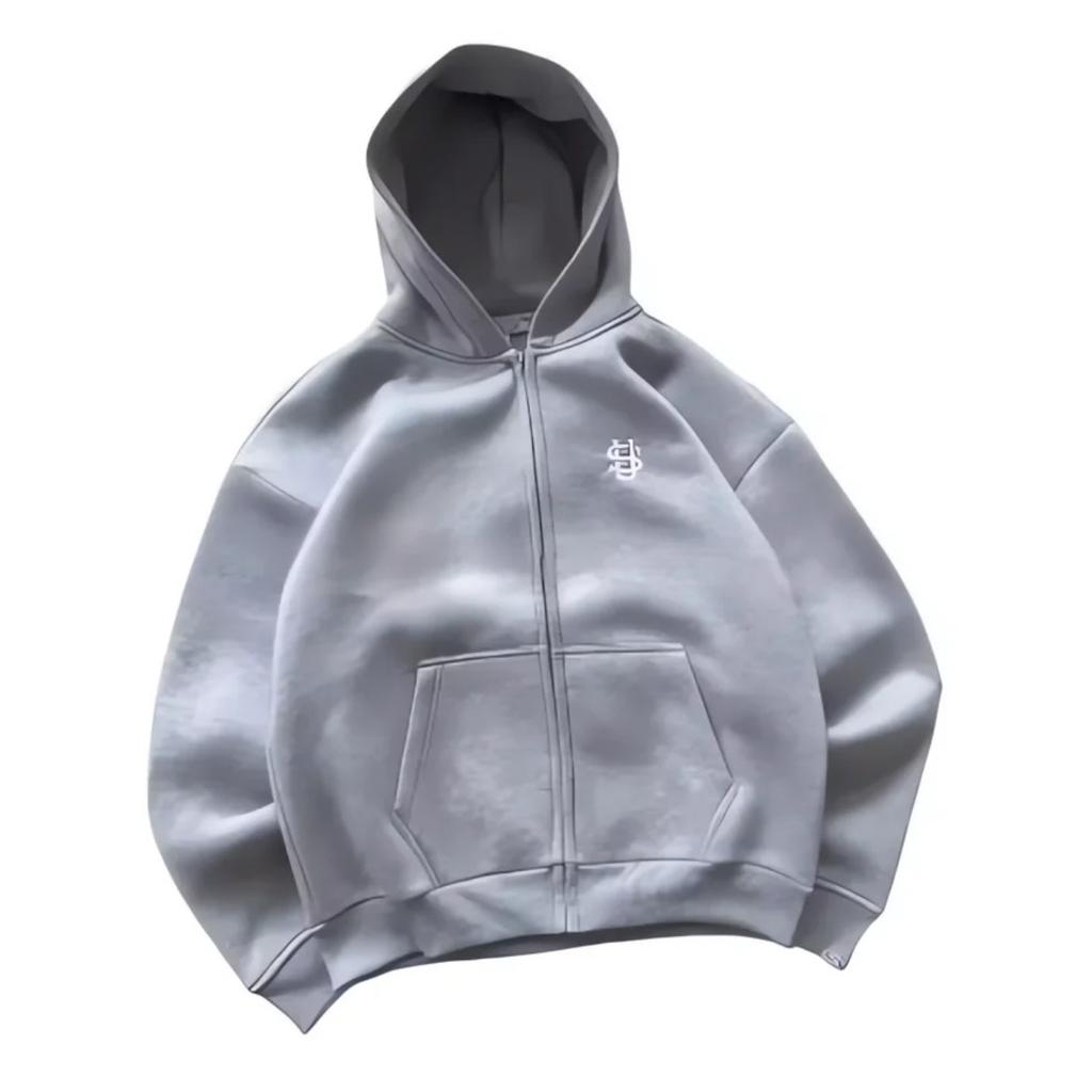 FlowStreet Fashion Embroidery Harajuku Y2K Zipper Hoodie Street Y2K New Punk Sportswear Unisex Casual Hoodie