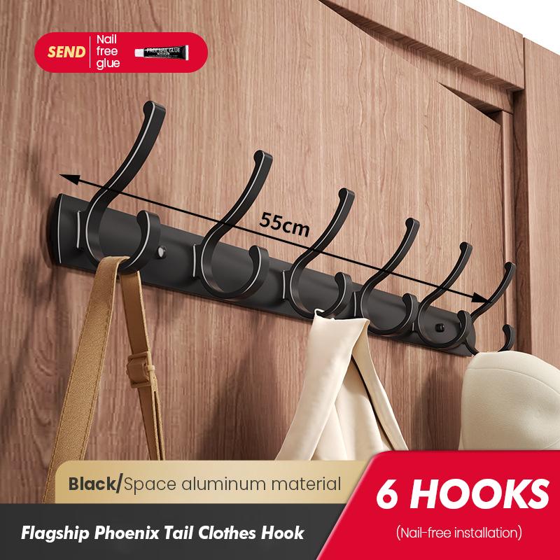 Nástěnný závěsný věšák na oblečení s vysokou nosností do ložnice, šatny bez vrtání děr