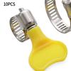 Stainless Steel Hose Clips with Plastic Handle Set of 10 Adjustable Worm Drive