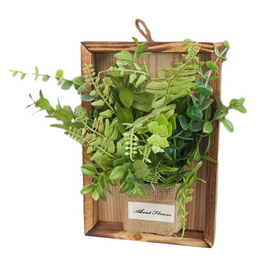 Wall Framed Artificial Plant Faux Greenery Plant in Frame Wall Decor Hanging