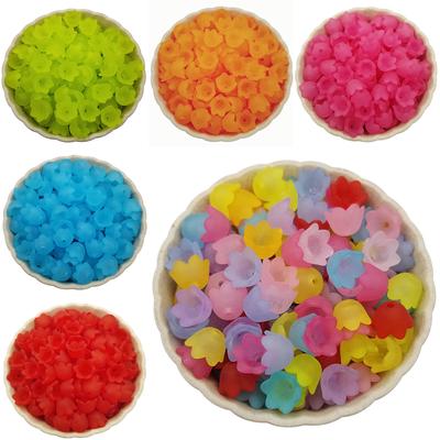 Transparent DIY Supplies Frosted Beads Caps Handmade Material Six Petals Flower Accessories for Jewelry Making Spacer Beads Connectors