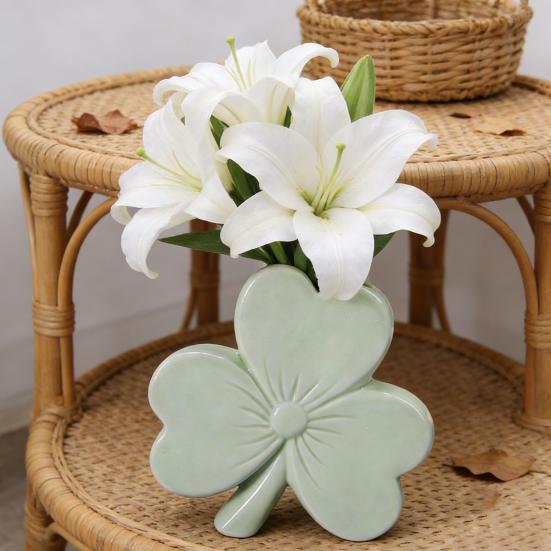 Ceramiczny Wazon na Kwiaty z Kokardą Nowoczesny Uchwyt na Kwiaty w Kształcie Kokardy Pojemnik Dekoracja Stołu do Domu i Biura Wazon na Dekoracyjne Rośliny Kwiatowe