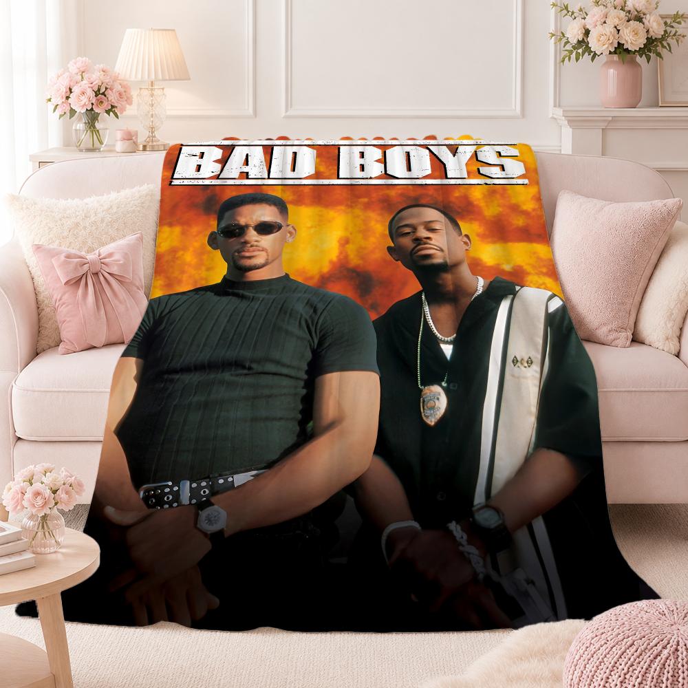Action Movie B-Bad BoysS Throw Summer Flannel Throw Blanket Soft Antistatic Washable KidFriendly Couch Bed