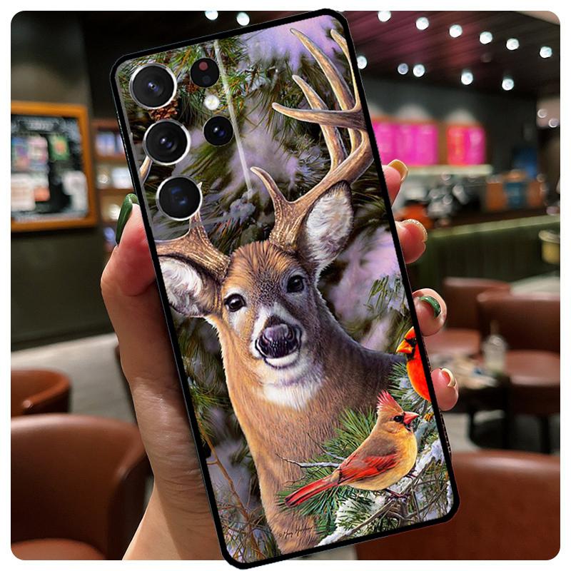 

Animal Deer Art Phone Case For Samsung Galaxy S25 Ultra S20 S21 S22 S23 S24 Ultra S9 S10 Plus S25 FE Cover Galaxy S24Ultra