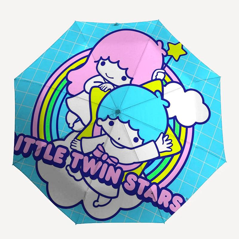 1pc Little Twin Stars Umbrella with Plastic Handle,Compact & Stylish,Suitable for All Seasons Home Travel Outdoor N224