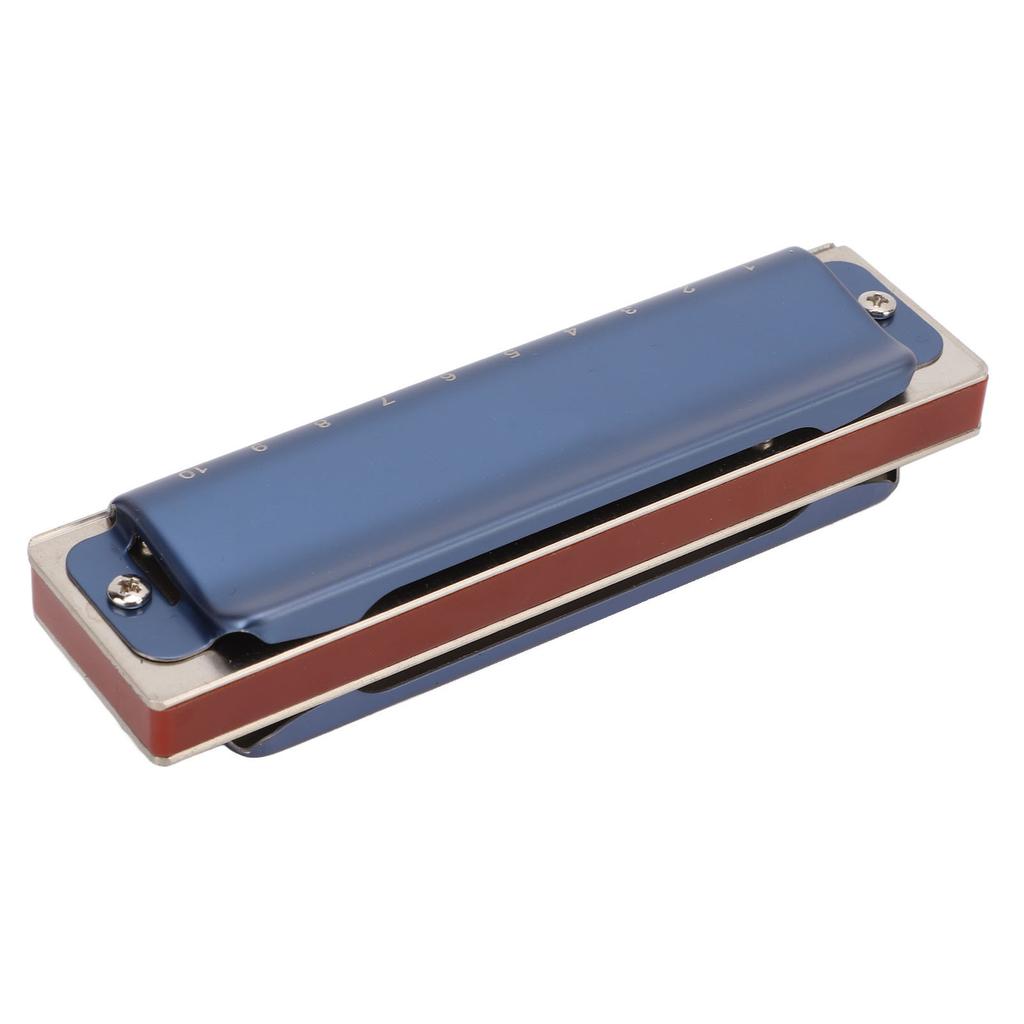 10 Hole Harmonica Metal C Key Diatonic Harmonica Mouth Organ Musical Instrument AccessoriesBlue
