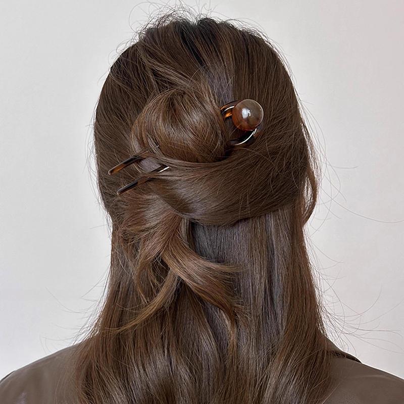 Grampo de Cabelo em U com Contas Coloridas Garfo de Cabelo Presilha de Cabelo Moderna Para Mulheres Meninas Joias Vintage Acessórios de Cabelo