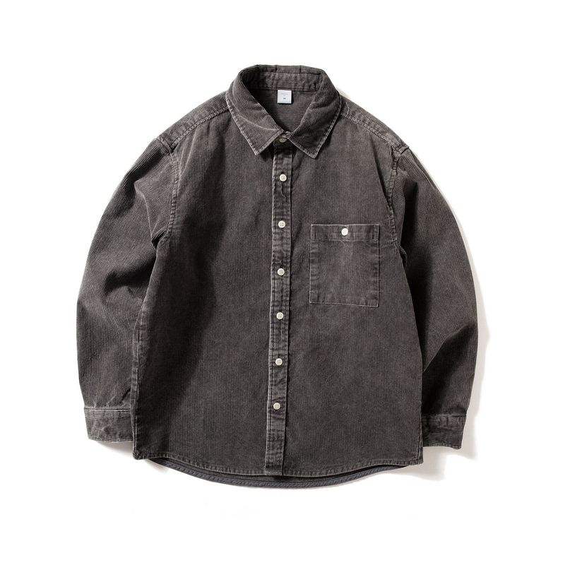Heavyweight Vintage Corduroy Shirt for Men, Long-Sleeve Pure Cotton Outerwear, Trendy Brand Loose Casual Corduroy Jacket
