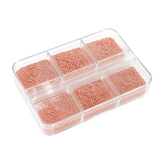 1 Set 6 Grids Nail Art Beads Kit with Storage Box 3D Nail Art Metal Caviar Beads DIY Manicure Design Decoration Balls Charm Nail Accessories