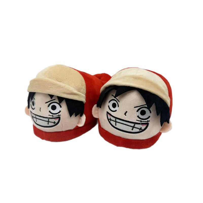 Cross-Border Chopper & Zoro Cotton Plush Slippers - One Piece Anime Couple Edition