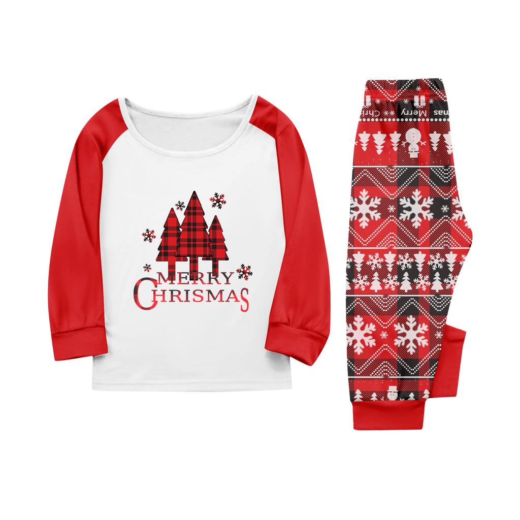 Print Cute Family Set Pajamas, Home Clothes, Family Set Long Sleeve Top Pants Set