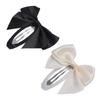 Metal Bow BB Clip Y2K Oval Hairpin Trendy Cloth Hair Clip  Daily