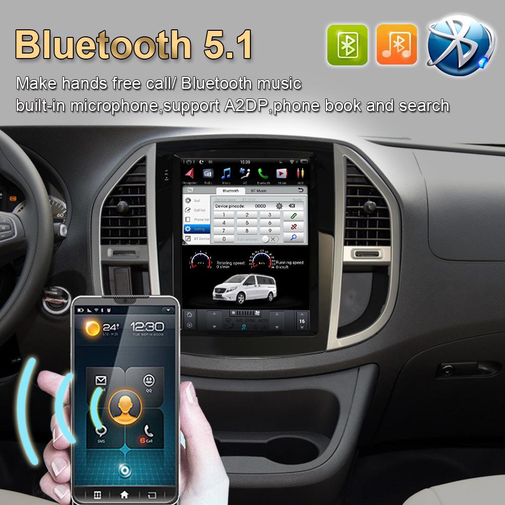 Bluetooth MP5 Player with Wireless CarPlay for 2016 VITO Metris - Smart Central Control Screen