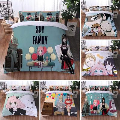 Juego de Ropa de Cama de Anime Spy Family Anya Funda Nórdica Cubre Edredón de Dormitorio Fundas de Colcha Tamaño Individual Twin King Ropa de Cama para el Hogar